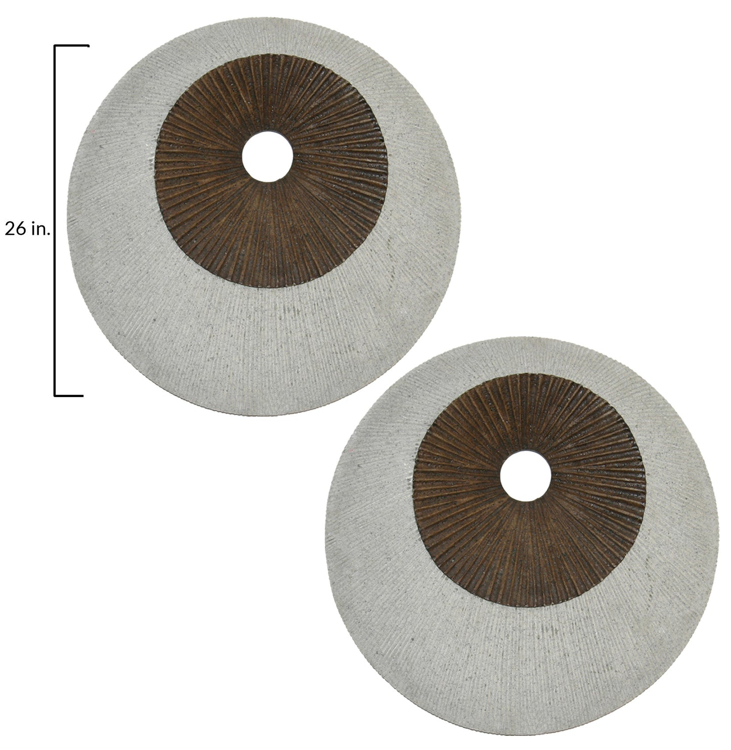 Round Double Layer Wall Decor Ribbed Finish 19" X 2.56"