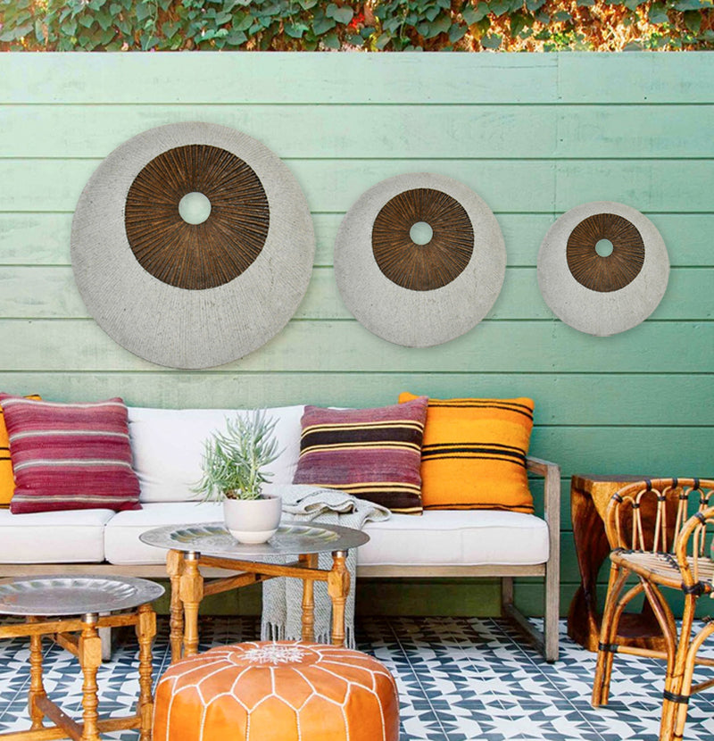 Round Double Layer Wall Decor Ribbed Finish 26" X 3.35"-zoom-