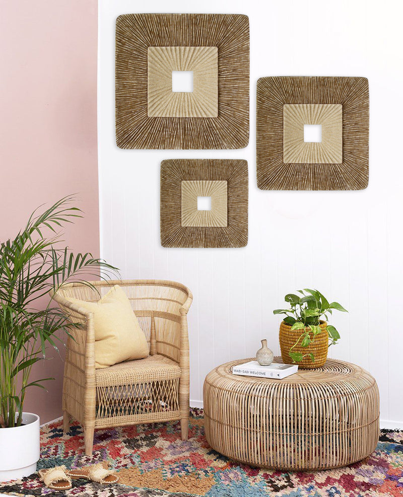 Square Double Layer Ribbed Wall Plaque 14" X 2"-zoom-