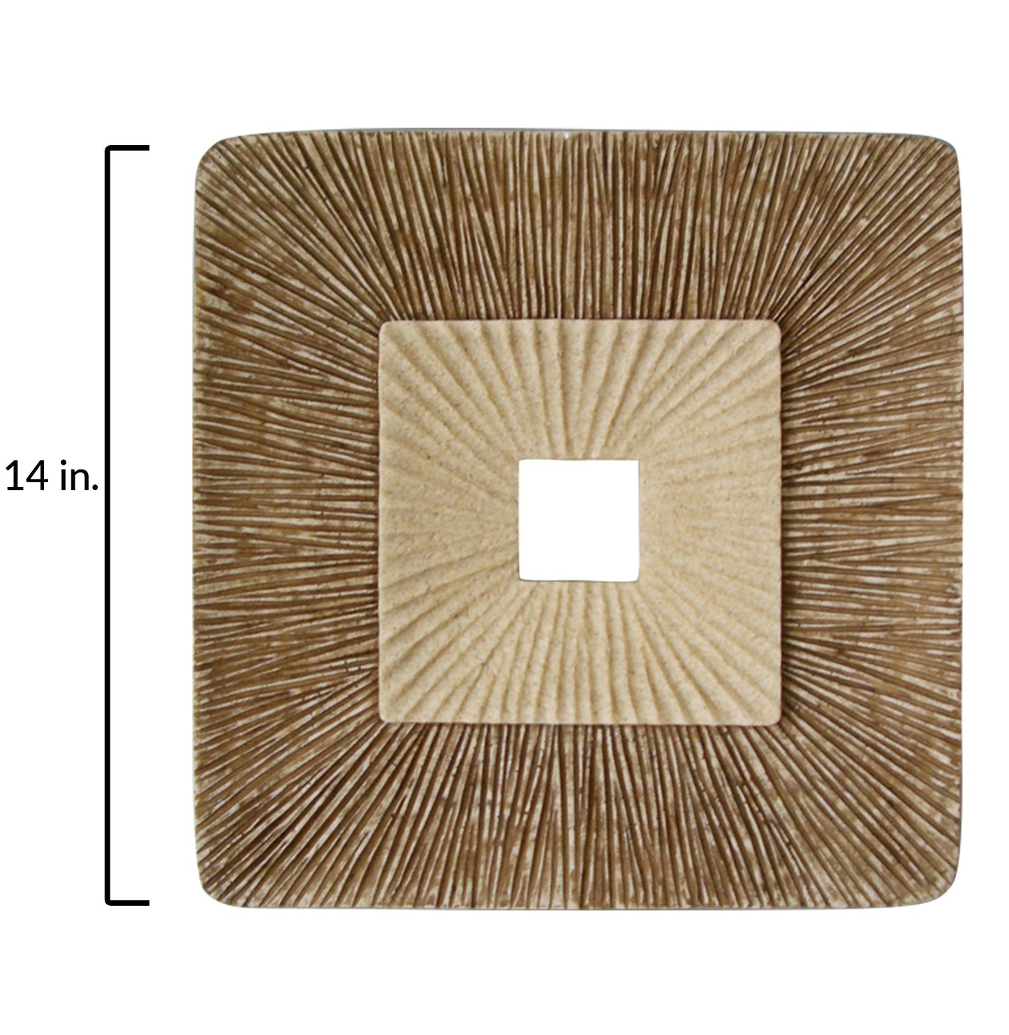 Square Double Layer Ribbed Wall Plaque 14" X 2"