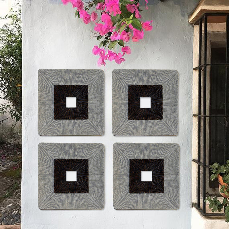 Square Wall Art, Ribbed Finish 14" X 2"-zoom-