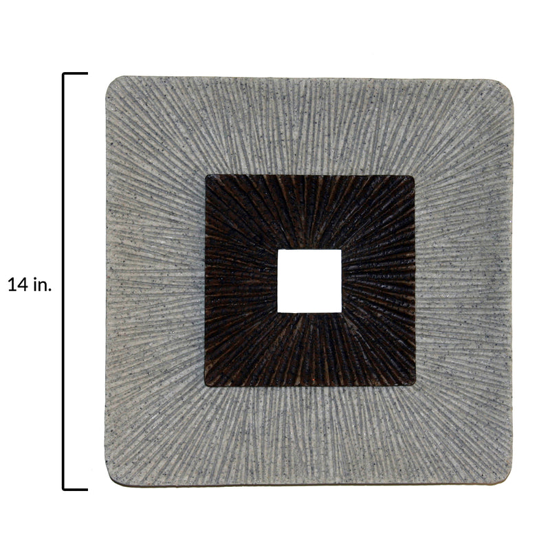Square Wall Art, Ribbed Finish 14" X 2"-zoom-