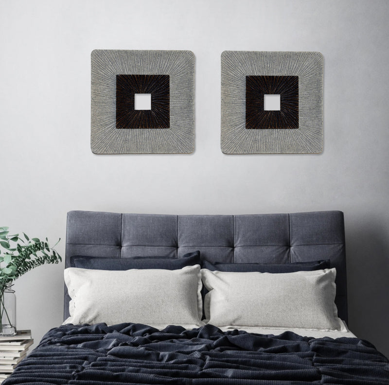 Square Wall Art, Ribbed Finish 19" X 2.36"-zoom-