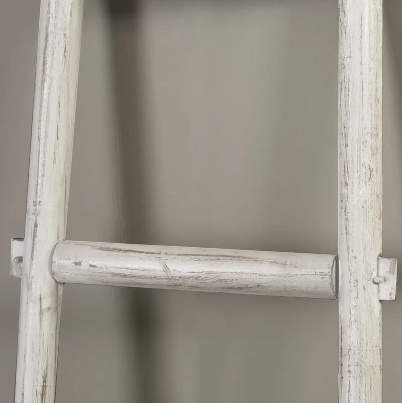 Screen Gems 5 Step Blankrock Decorative Wooden Ladder White-zoom-