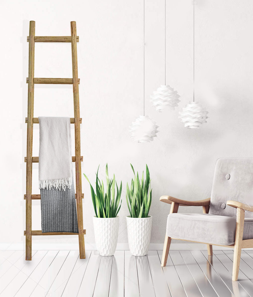 Screen Gems 6 Step Blankrock Decorative Wooden Ladder Brown-zoom-2