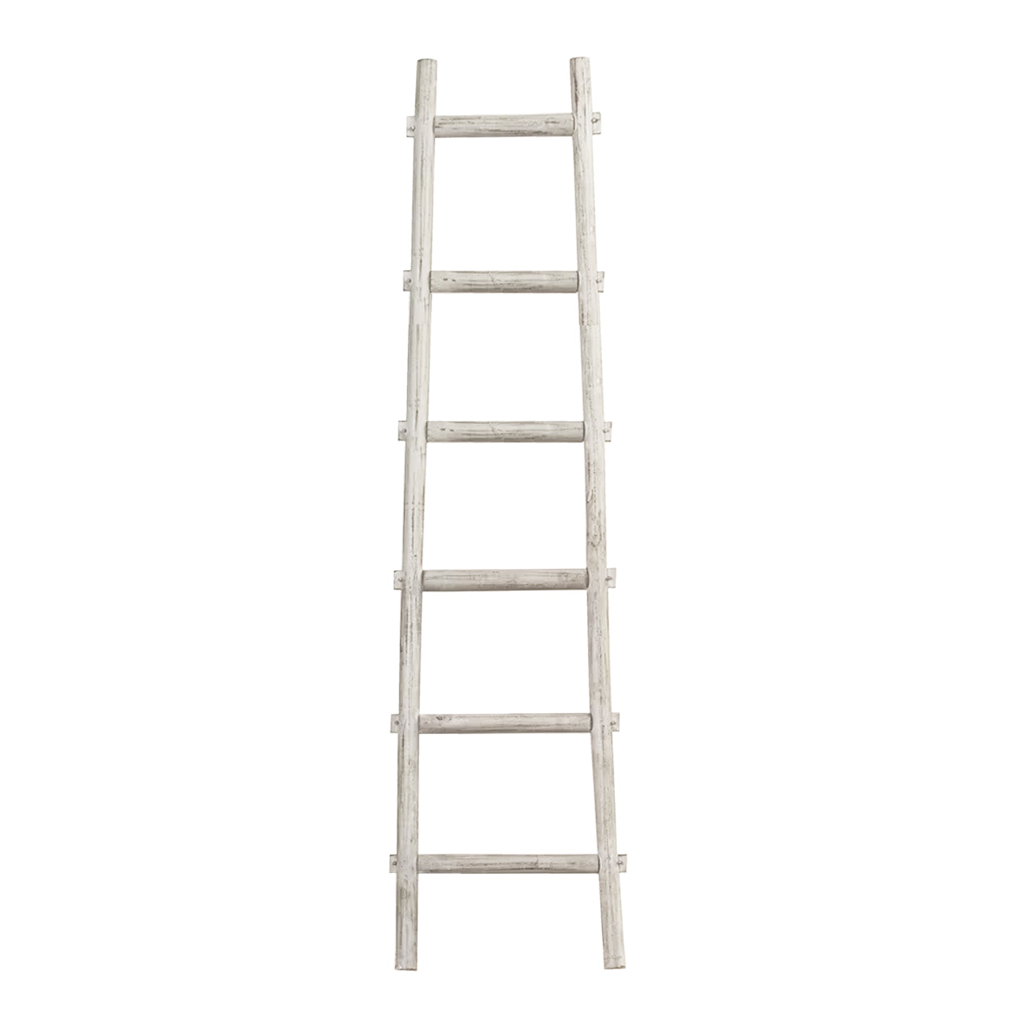 Screen Gems 6 Step Blankrock Decorative Wooden Ladder White-zoom-4