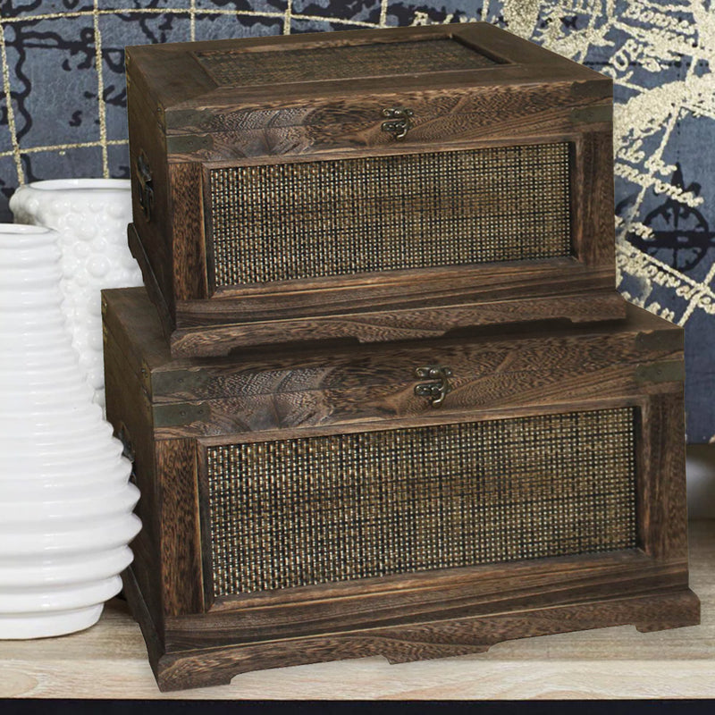 S/2 Wooden Storage Box-zoom-