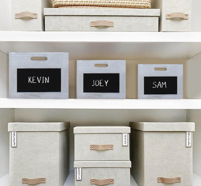 S/3 Storage Box With Chalkboard Grey-zoom-