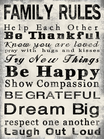 Family Rules Canvas Wall Art 24' X 32'-zoom-2
