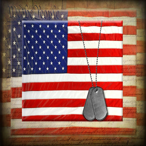 America Flag Canvas Wall Art 32" X 32"-zoom-1