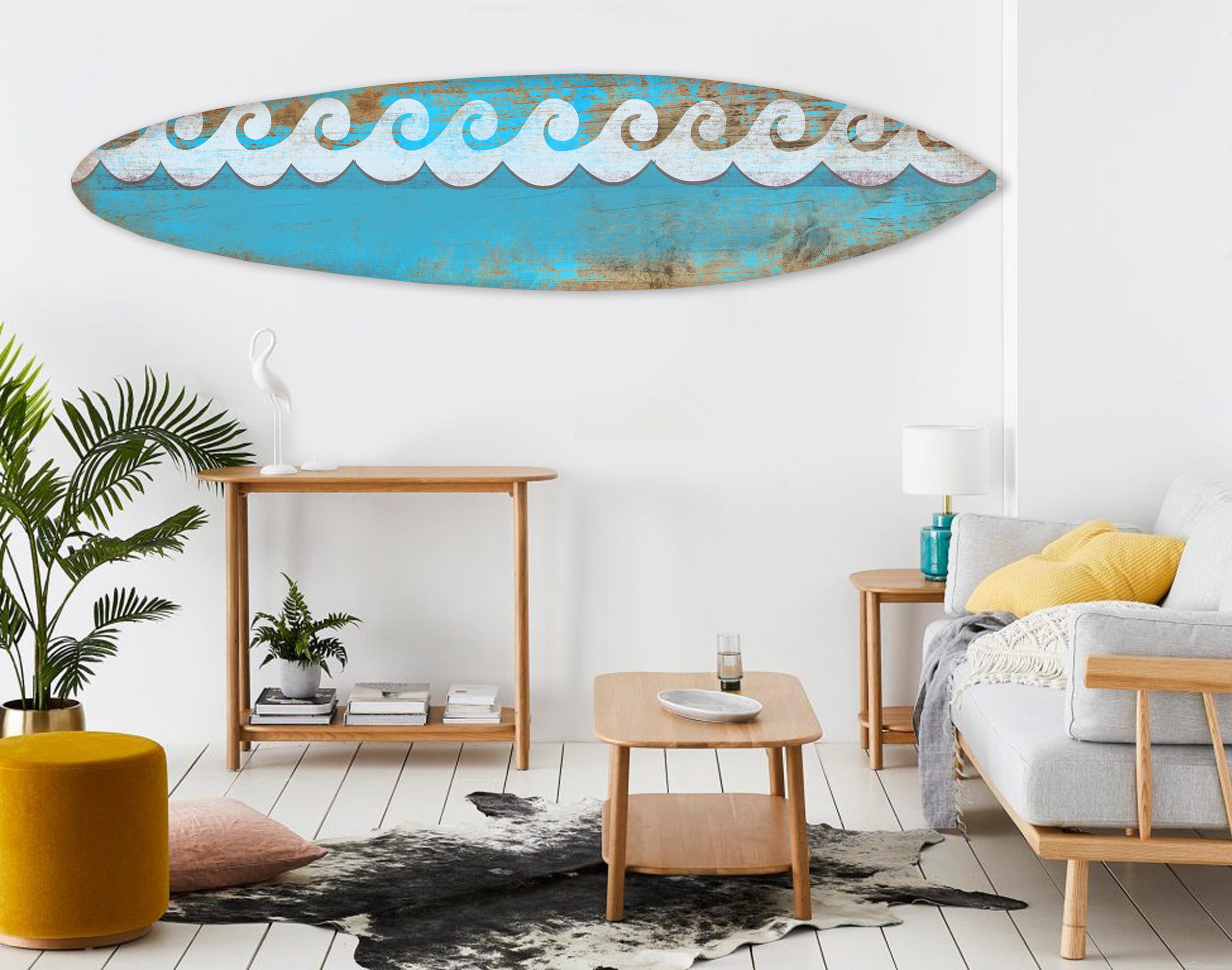 Screen Gems Aqua Surfboard Wall Art