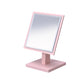 9.25 In Square Pastel Pink Bevelled Mirror On A Pedestal