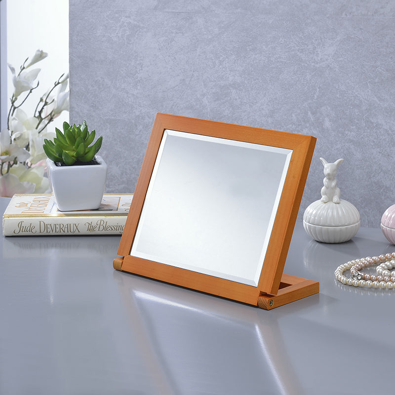 8 In Rectangular Walnut Tilted Bevelled Mirror-zoom-2