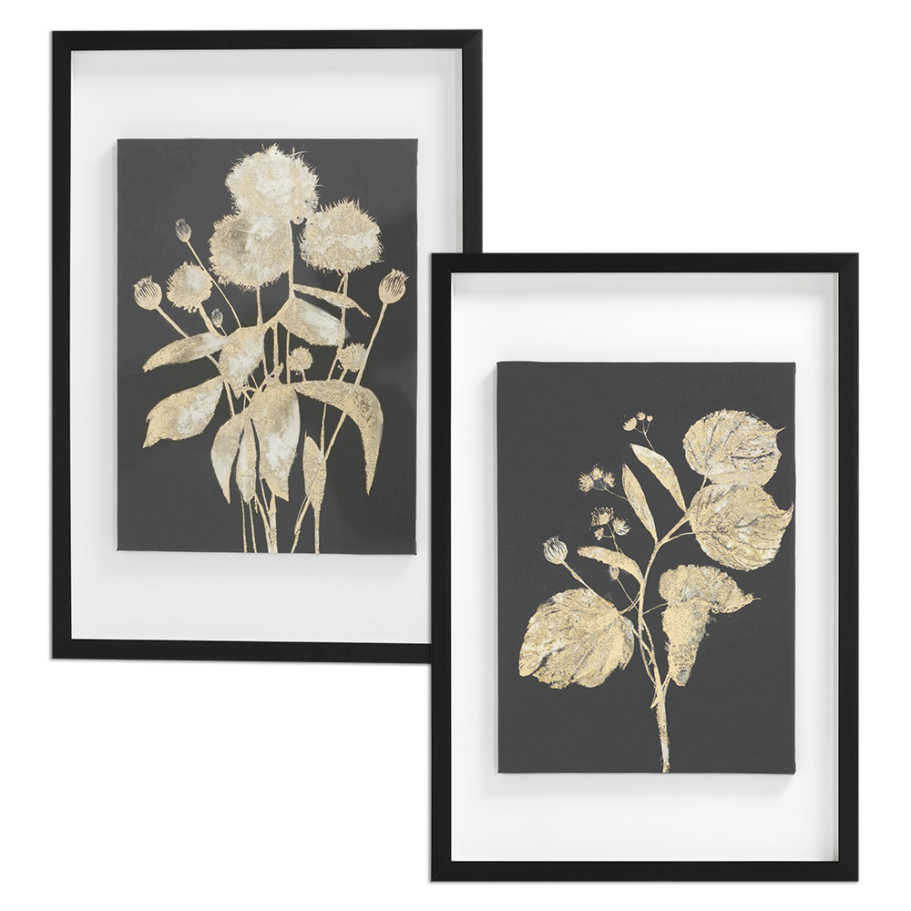 Gold Botanical Floral Framed Wall Art-zoom-4