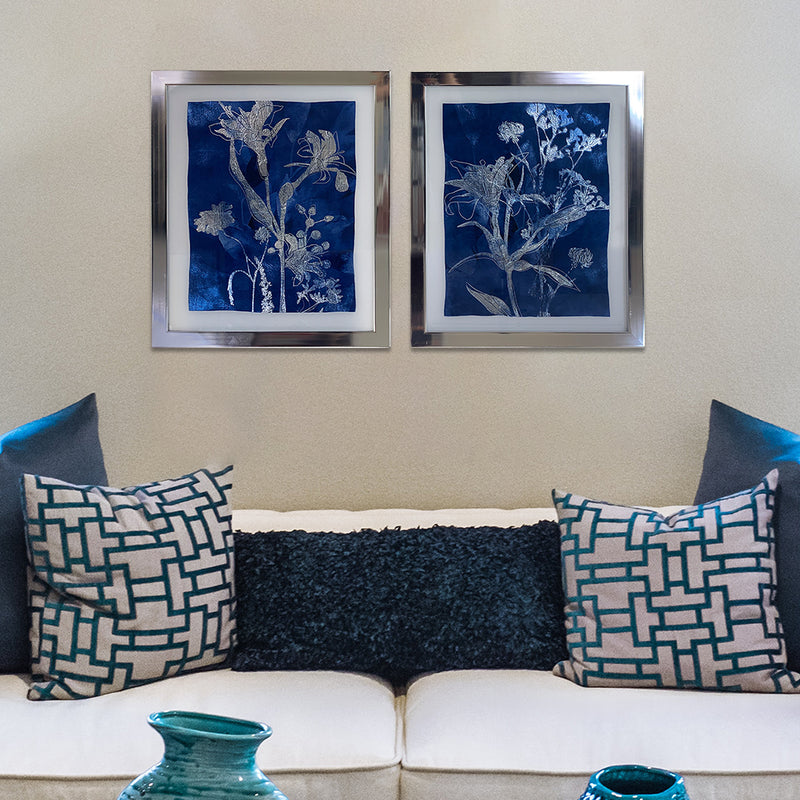 Sliver Botanical Floral Framed Wall Art-zoom-