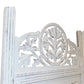 Handcrafted Wooden 4 Panel Room Divider Screen Featuring Lotus Pattern Reversible White