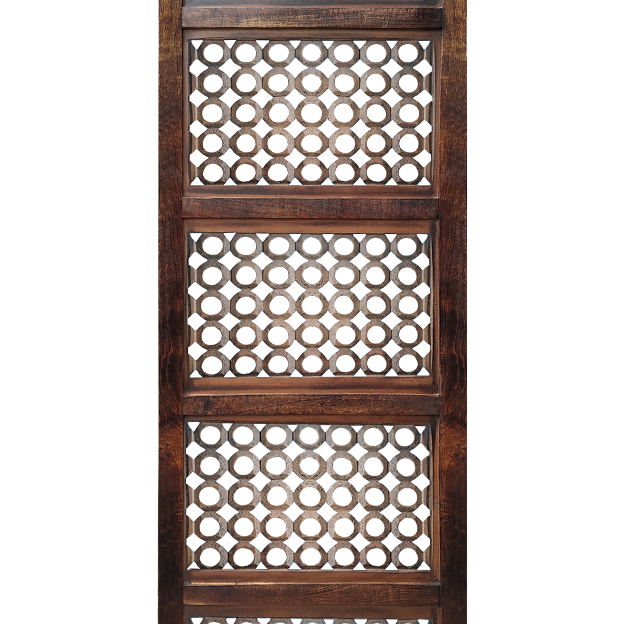 Decorative Mango Wood Wall Panel With See Through Circular Pattern Brown-zoom-4
