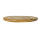 Round Mango Wood Decorative Carved Turntable Lazy Susan With Filigree Engraving Brown