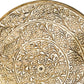 Round Mango Wood Decorative Carved Turntable Lazy Susan With Filigree Engraving Brown