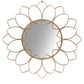 Round Metal Decor Wall Mirror With Oval Motif Brown And Gold
