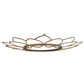 Round Metal Decor Wall Mirror With Oval Motif Brown And Gold