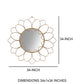 Round Metal Decor Wall Mirror With Oval Motif Brown And Gold