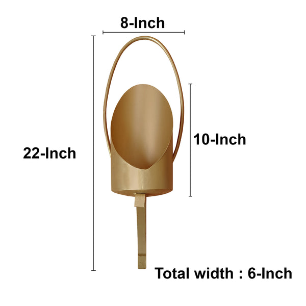 22 Inch Wall Sconce Candle Holder Modern Tulip Shape Set Of 2 Matte Gold Frame-zoom-3