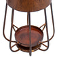Ambient 12 Inch Vintage Style Iron Candle Stand Lantern Sleek Curved Handle Rustic Bronze