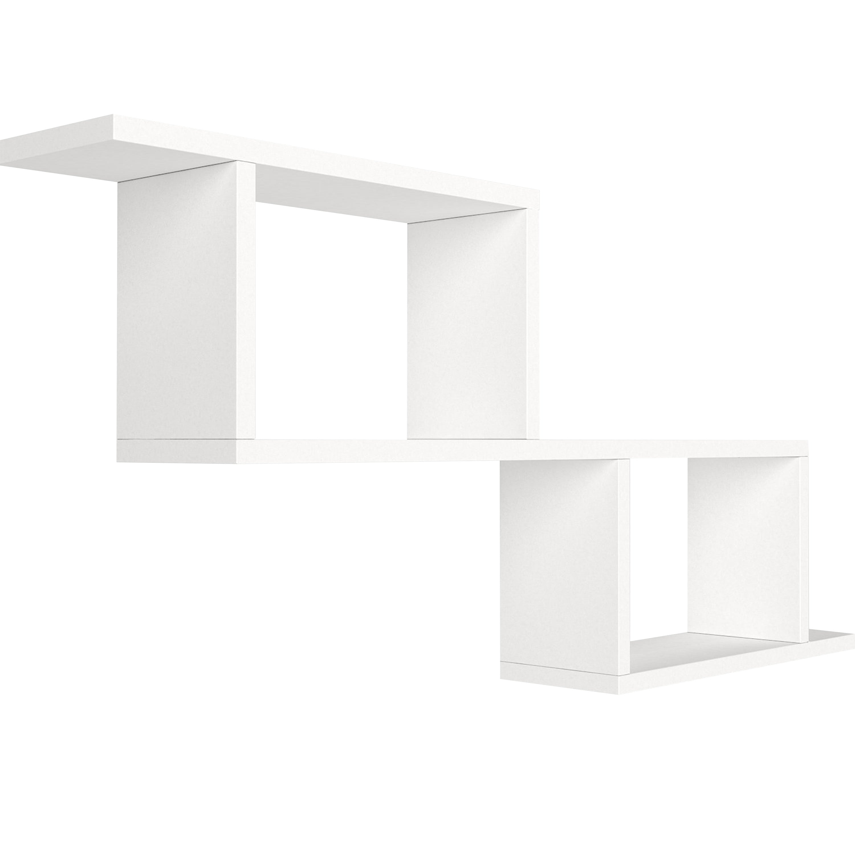 40 Inch Decorative Wooden Wall Mounted Cubby Shelf White-zoom-3