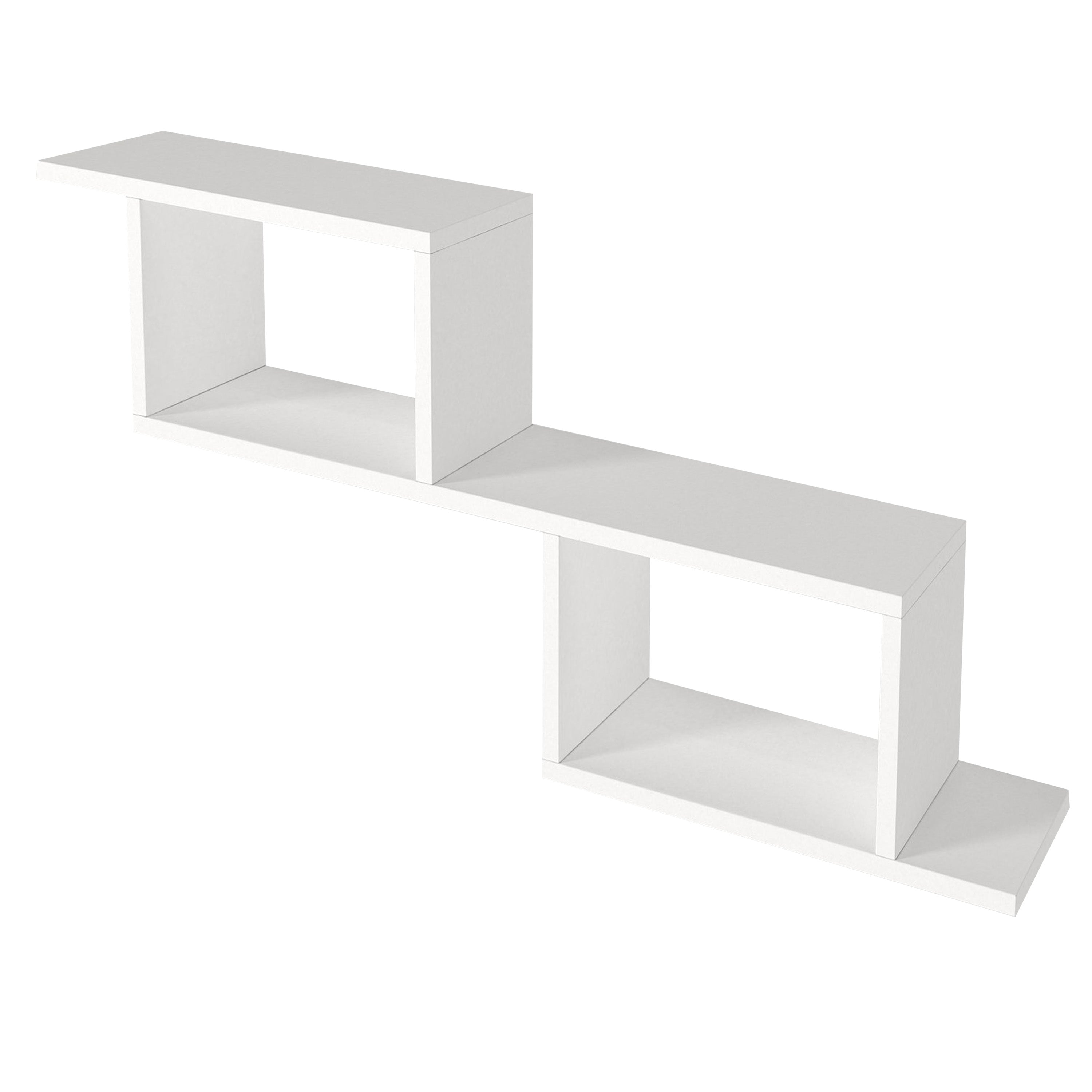 40 Inch Decorative Wooden Wall Mounted Cubby Shelf White-zoom-4