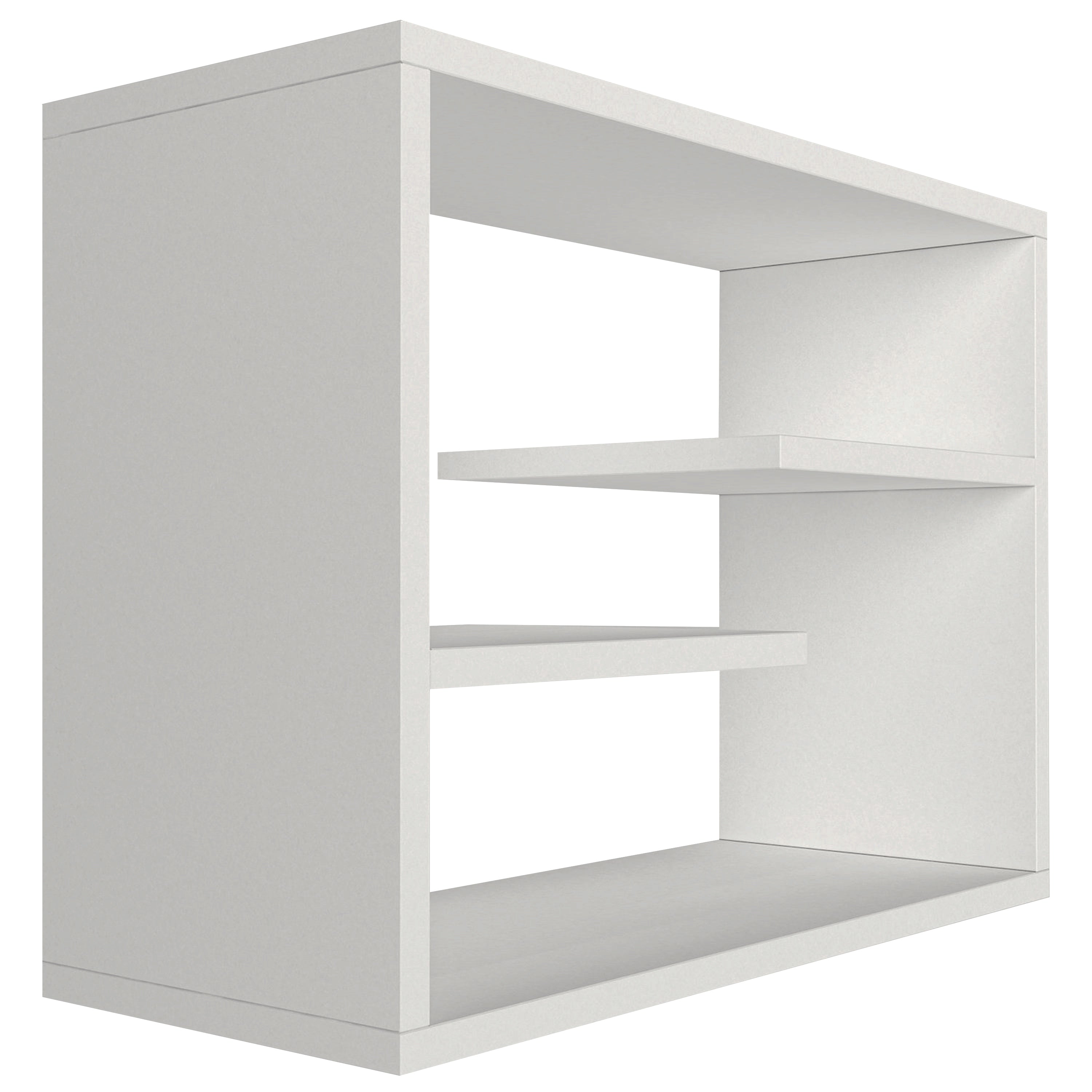 24 Inch Decorative Rectangular Wood Floating Wall Shelf With 3 Tier Storage White-zoom-3