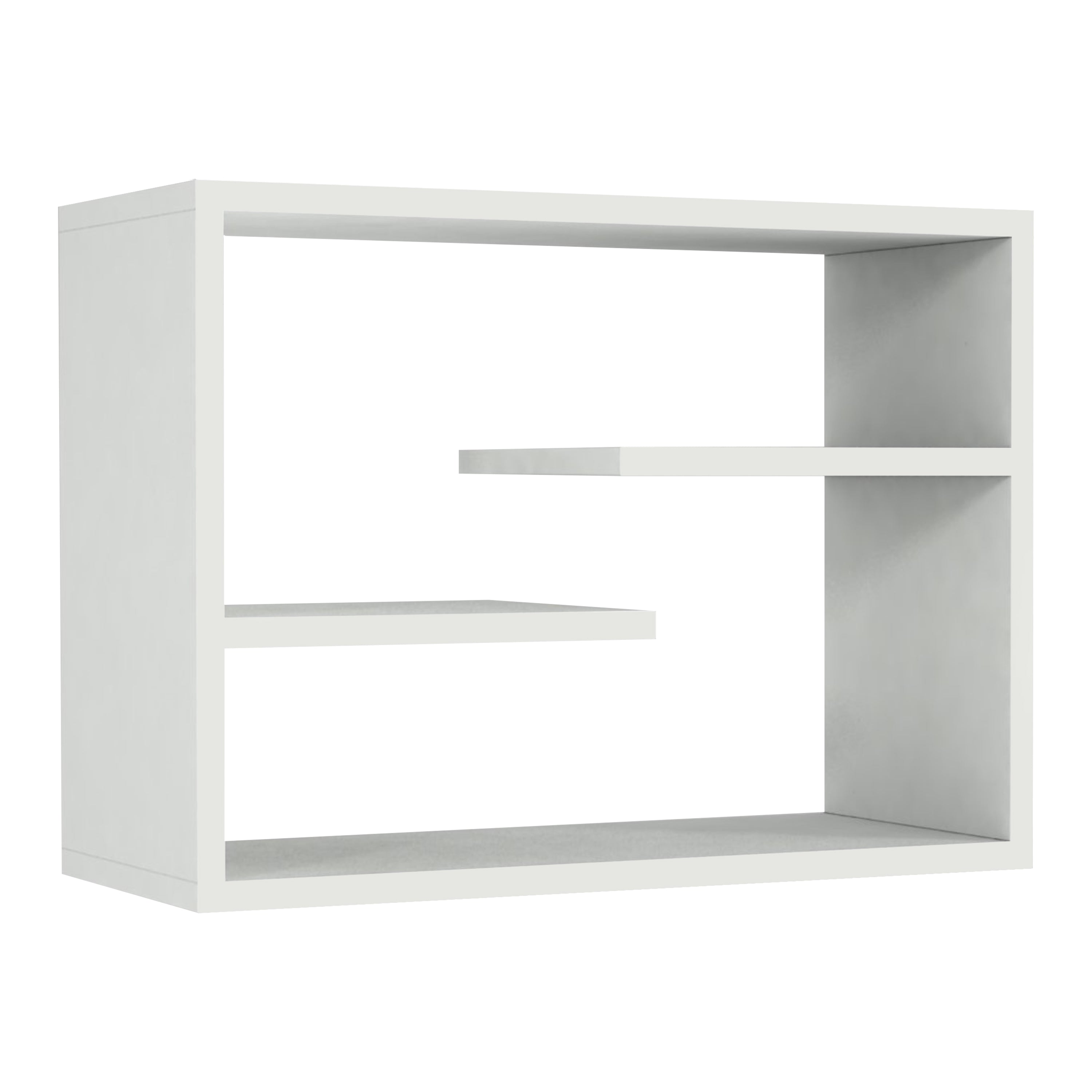 24 Inch Decorative Rectangular Wood Floating Wall Shelf With 3 Tier Storage White-zoom-5