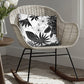 17 X 17 Inch Decorative Square Cotton Accent Throw Pillow With Classic Floral Print Black And White