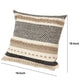 18 X 18 Square Cotton Bohemian Style Decorative Accent Throw Pillow With Herringbone Pattern Beige Black
