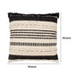 18 X 18 Square Cotton Decor Accent Throw Pillow Herringbone Design Embroidery Cream Black