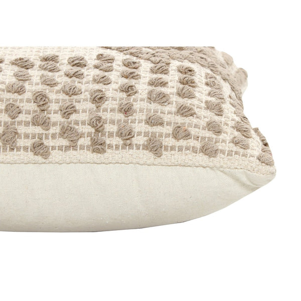 18 X 18 Square Cotton Decorative Accent Throw Pillow Raised Diamond Embroidery Beige-zoom-