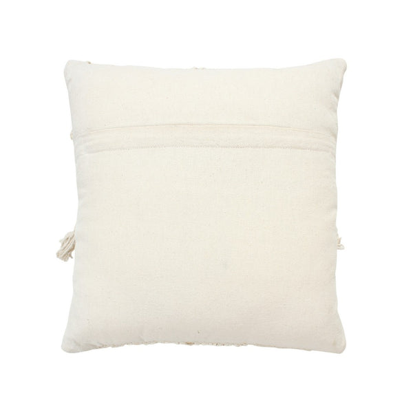18 X 18 Square Cotton Decorative Accent Throw Pillow Raised Diamond Embroidery Beige-zoom-