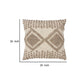 18 X 18 Square Cotton Decorative Accent Throw Pillow Raised Diamond Embroidery Beige