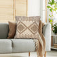 18 X 18 Square Cotton Decorative Accent Throw Pillow Raised Diamond Embroidery Beige