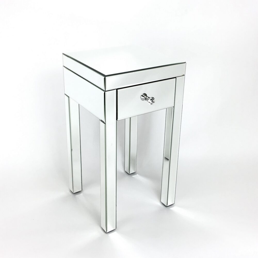 Beveled Mirror End Table