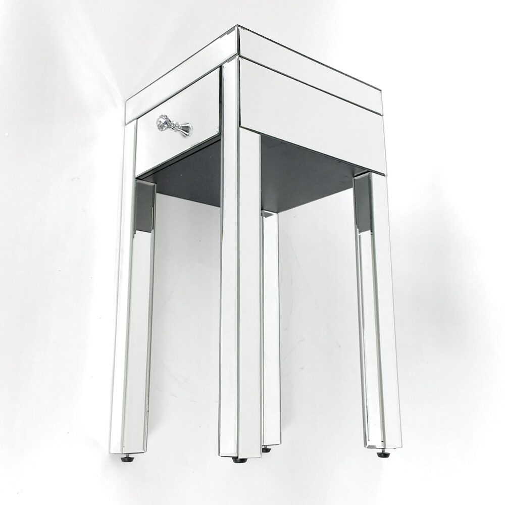 Beveled Mirror End Table