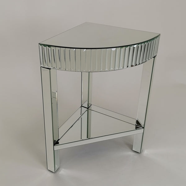 Beveled Mirror Corner Table