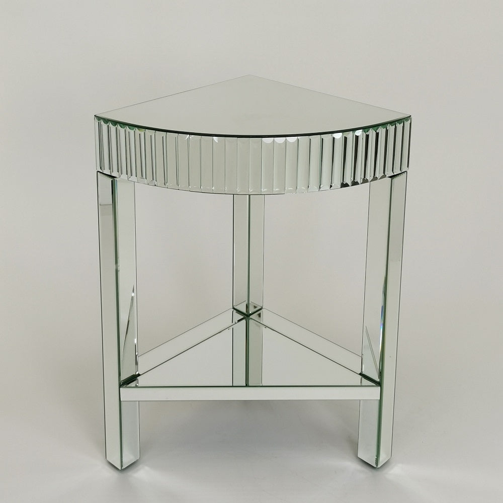 Beveled Mirror Corner Table