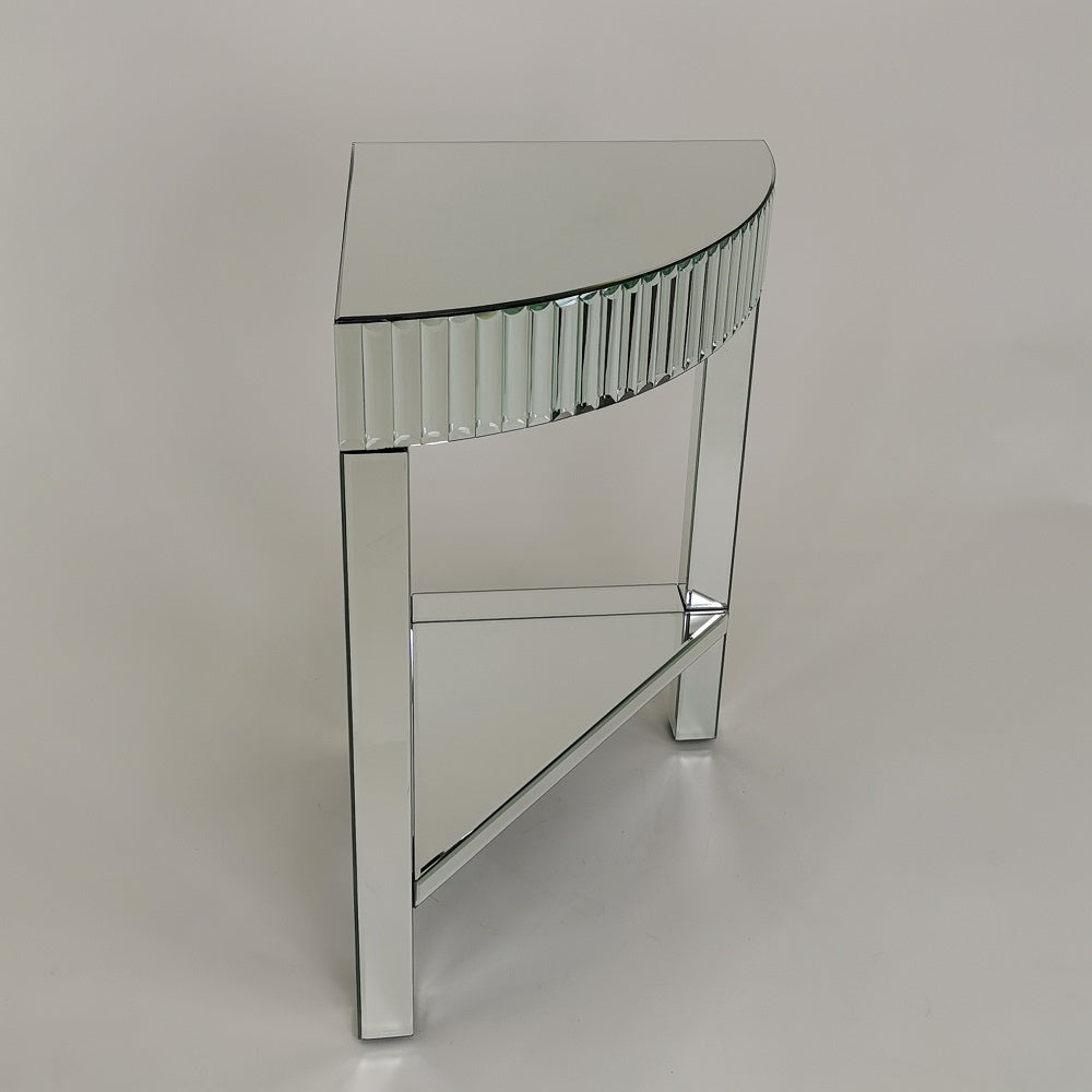 Beveled Mirror Corner Table