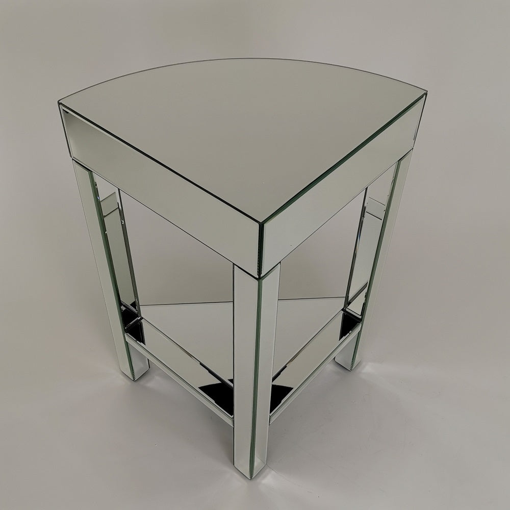 Beveled Mirror Corner Table