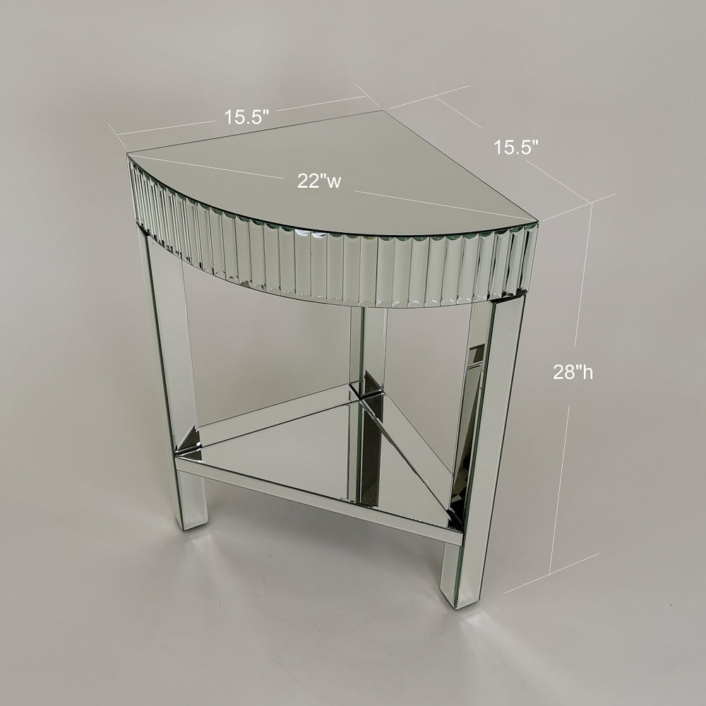 Beveled Mirror Corner Table