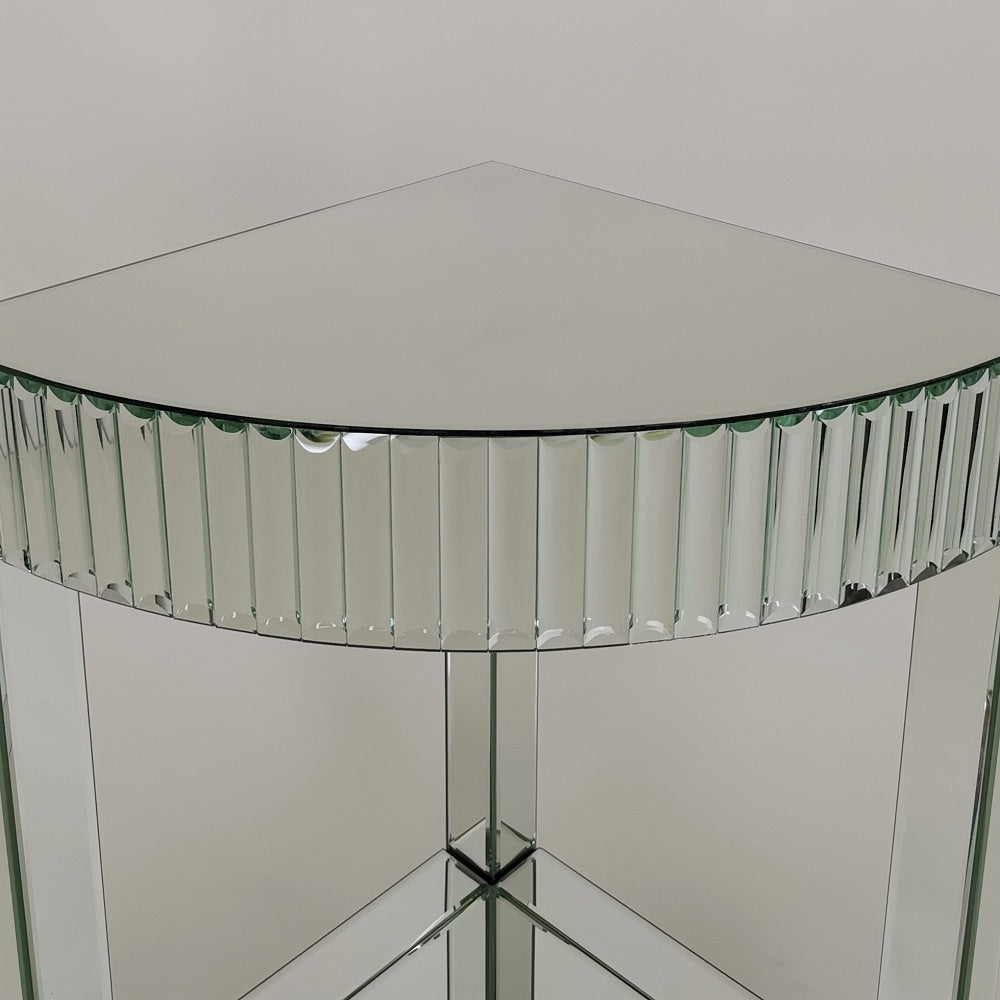 Beveled Mirror Corner Table