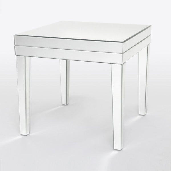 Beveled Mirror End Table