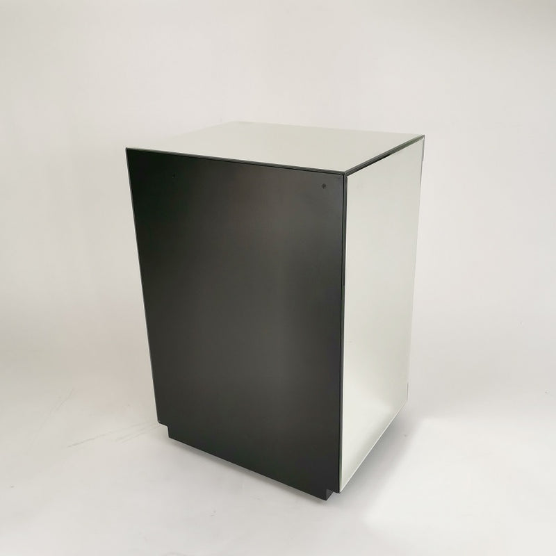 Beveled Mirror With Metal Frame Side Table-zoom-