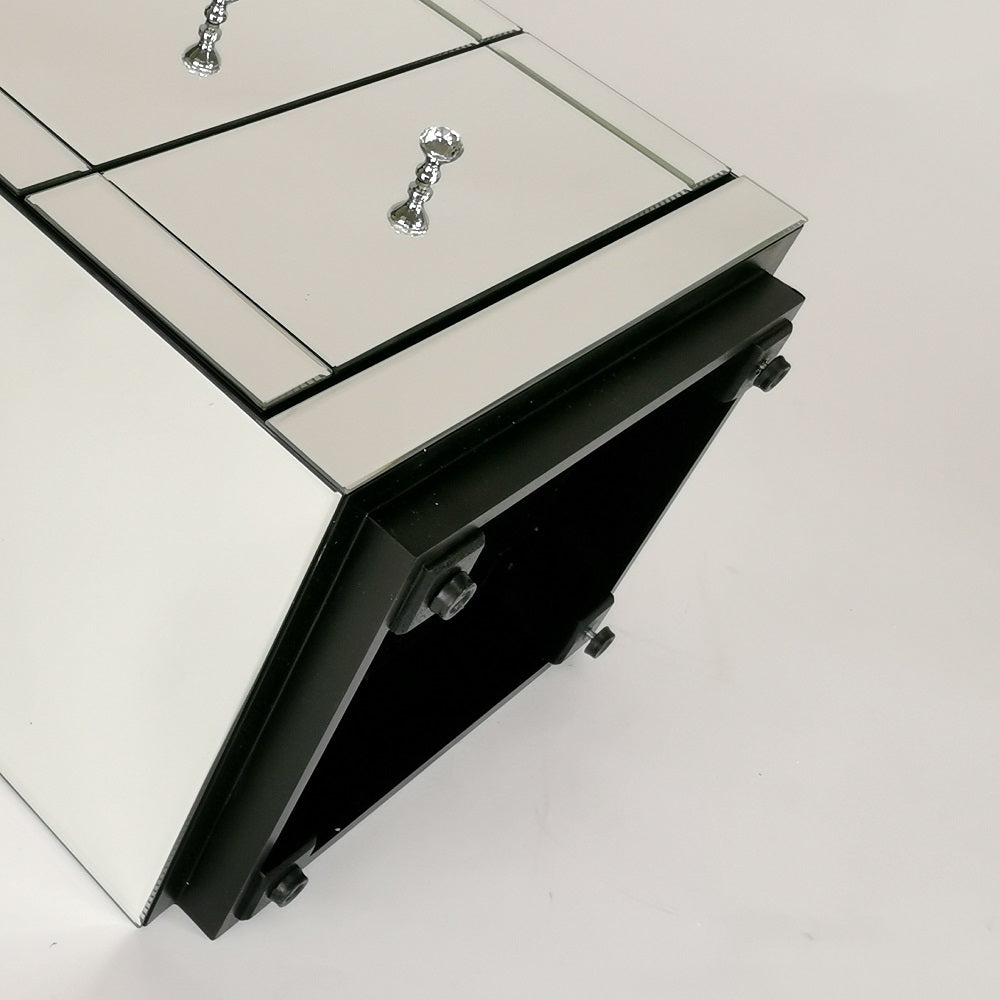 Beveled Mirror With Metal Frame Side Table-zoom-4
